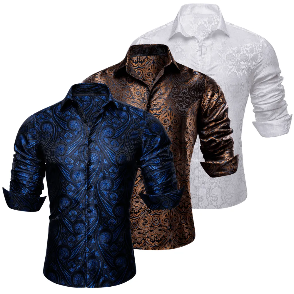 Casual Paisley Silk Dress Shirt