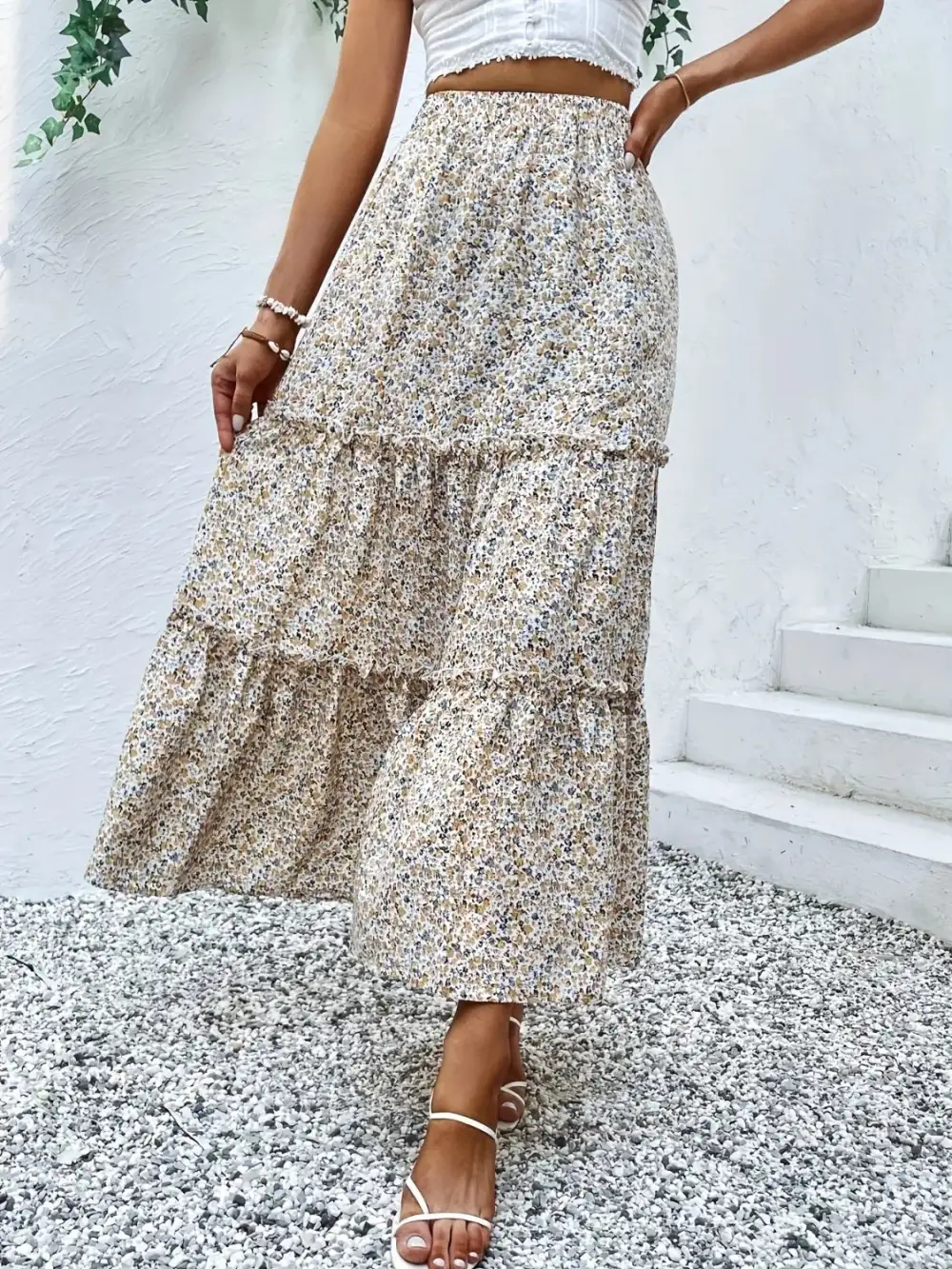 Softline Printed Frill Skirt