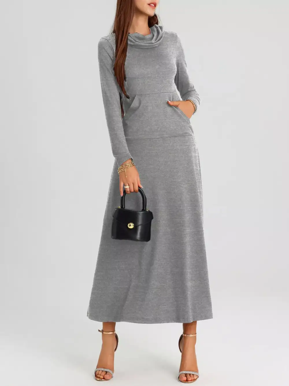 Finish Long Sleeve Midi Dress