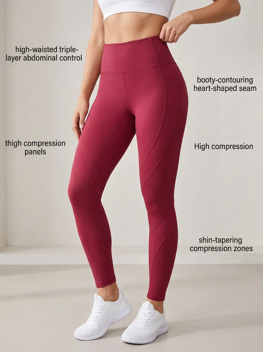Sculpting Textured High Waist Shaping Leggings