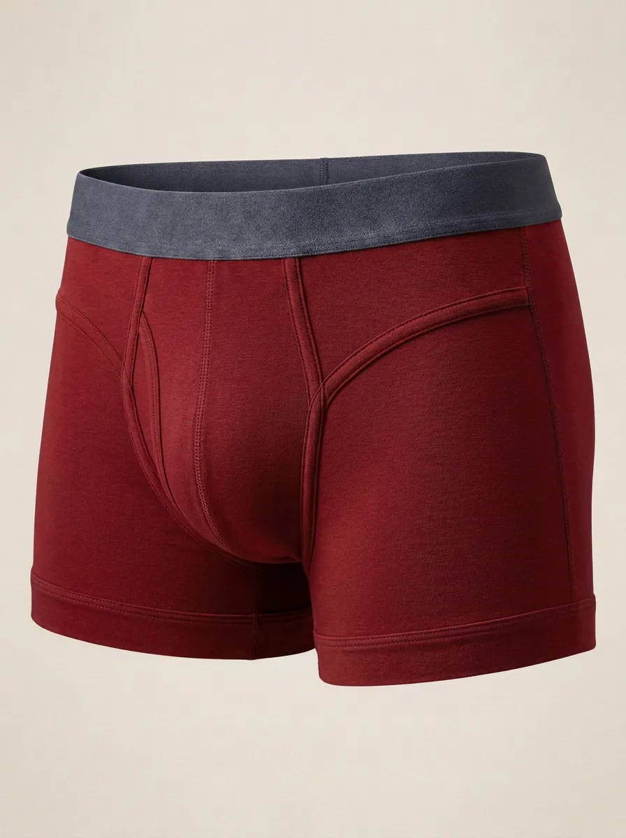 Men's Solid Navy Blue Comfortable Cotton Boxer Briefs