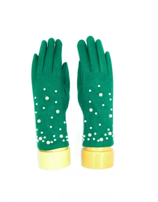 Pearl Accent Cashmere Blend Gloves