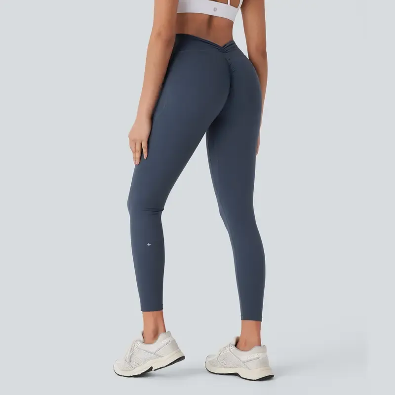 Women's UltraSculpt SoCinched High Waisted Tummy Control Butt Lifting Ruched Side Pocket Shaping Yoga Leggings