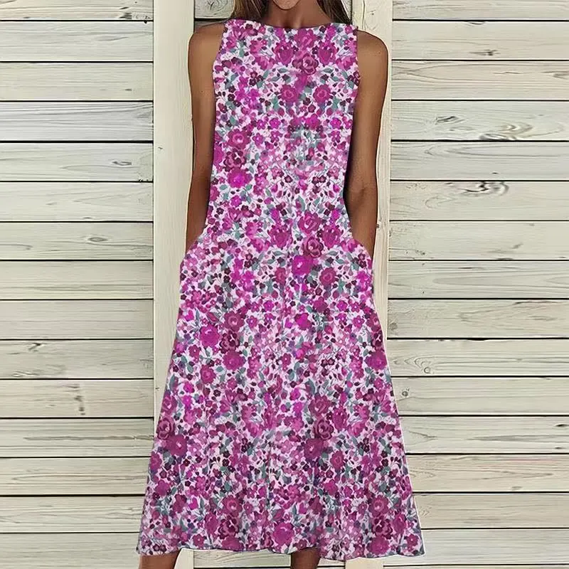 New Summer Midi Floral Print Dress