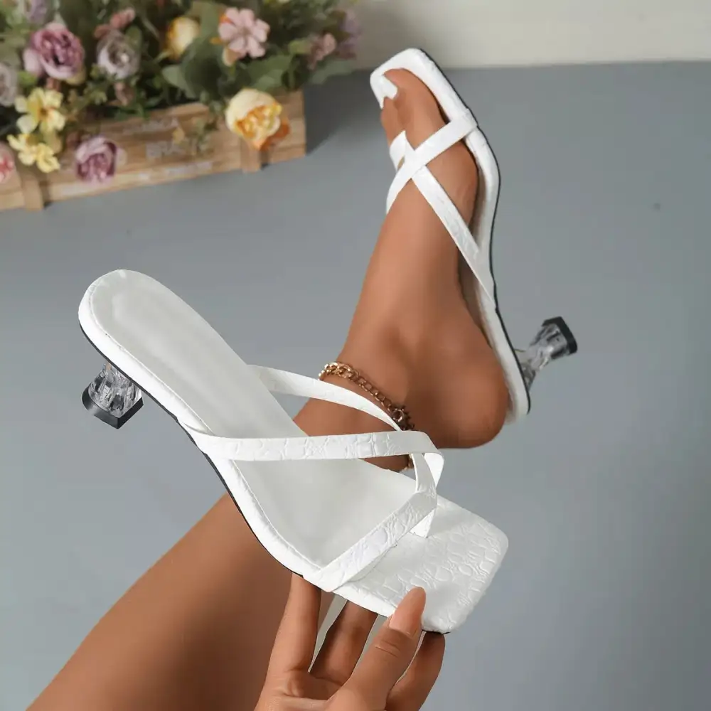 Refined Open Toe Kitten Heels Sandals
