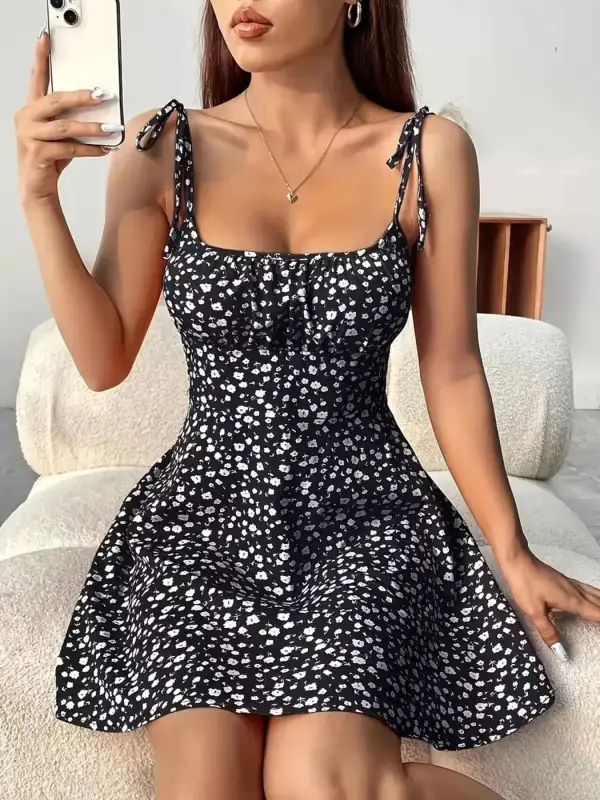 Soft Touch Floral Printed Mini Dress