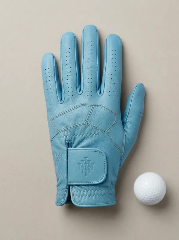 Course Embossed Tee-Motif Leather Golf Glove