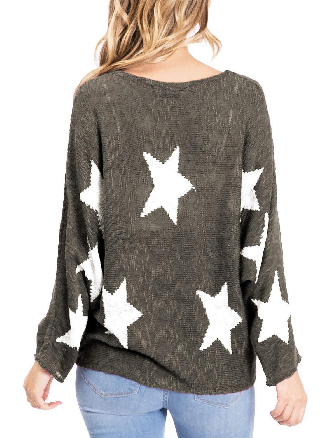 Maroon Star - Print Oversized Sweater