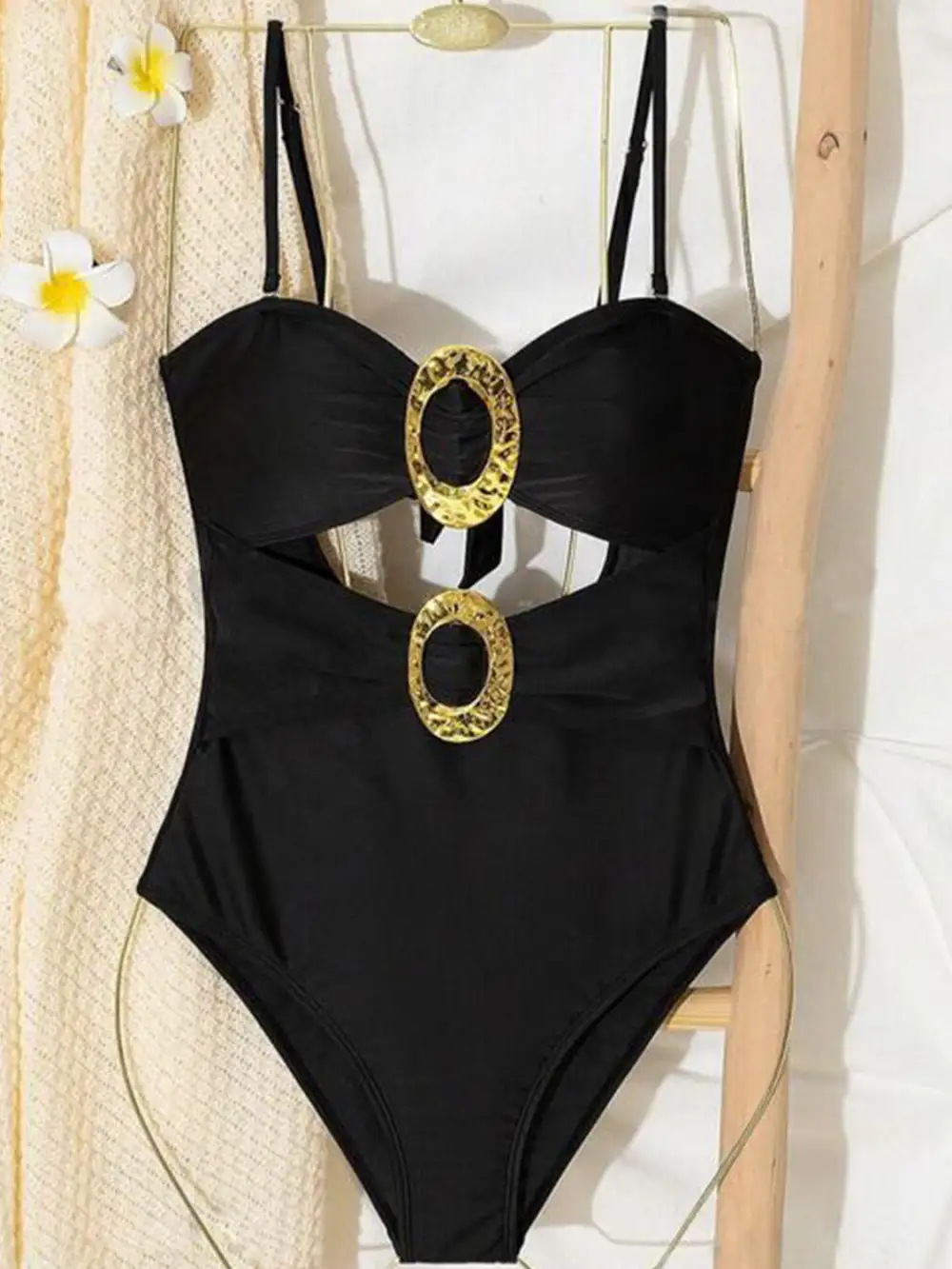 Panel Detail Sweetheart Neck One Piece Swimsuit