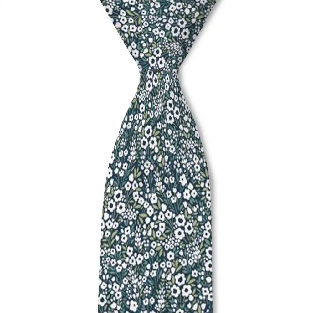 Balanced Botanical Floral Pattern Necktie