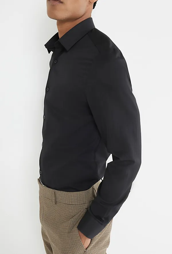 Men's Business Quality Black  Long Sleeve Shirt