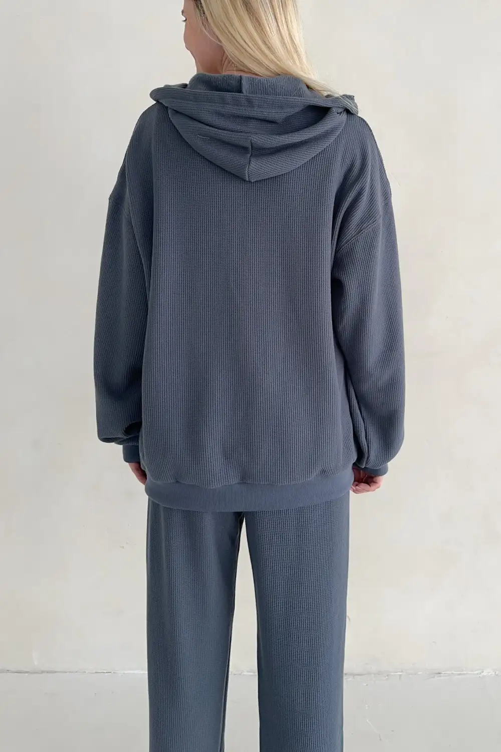 Flowy Waffle Knit Hoodie