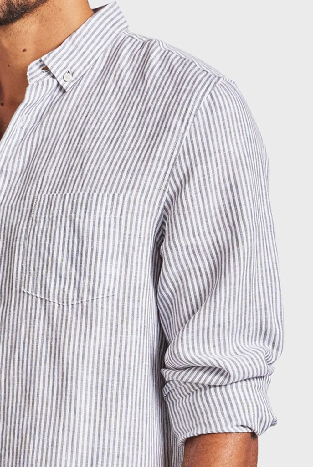 Striped Linen Long Sleeve Shirt