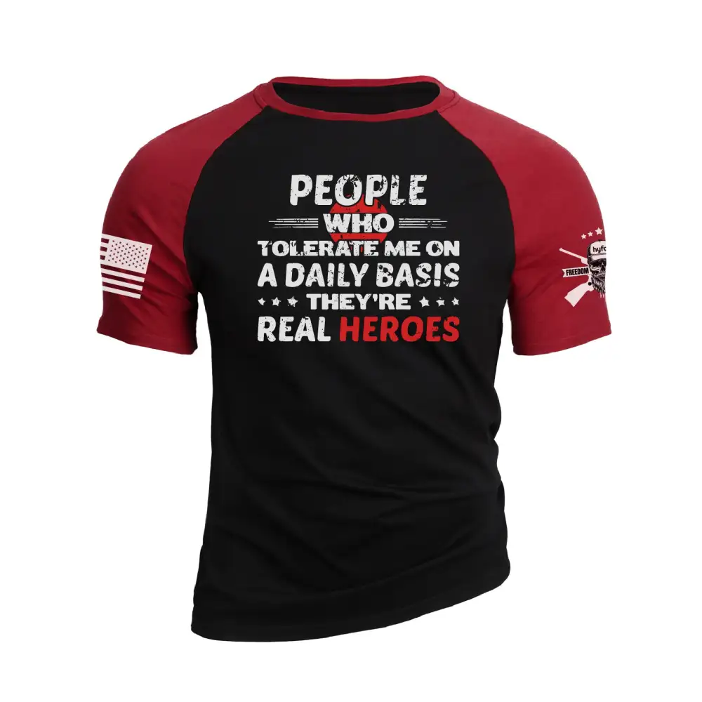 THEY REAL HEROES RAGLAN GRAPHIC TEE