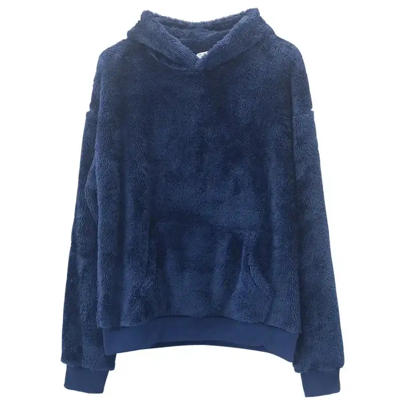 Plush Pullover Hooded Sweatshirt
