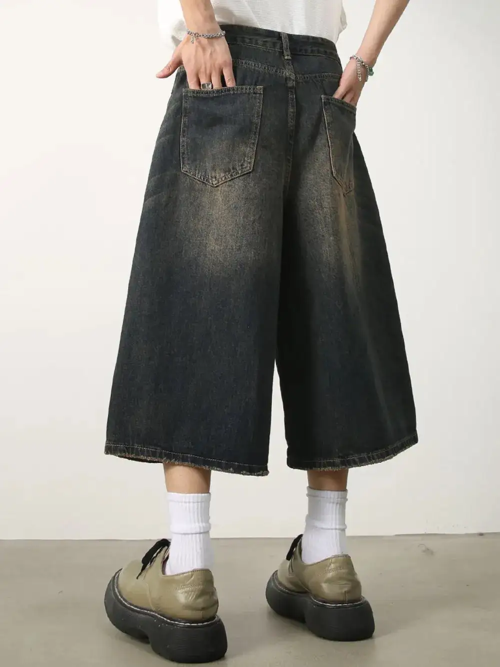 Everyday Wide Leg Cotton Blend Casual Shorts