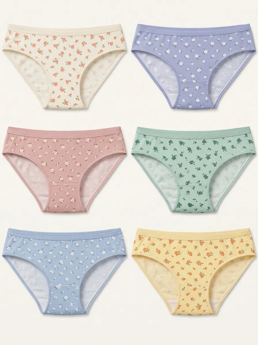 Women's Underwear Multipack with Floral Print Motifs