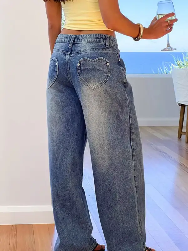 Versatile Wide Leg Denim Jeans