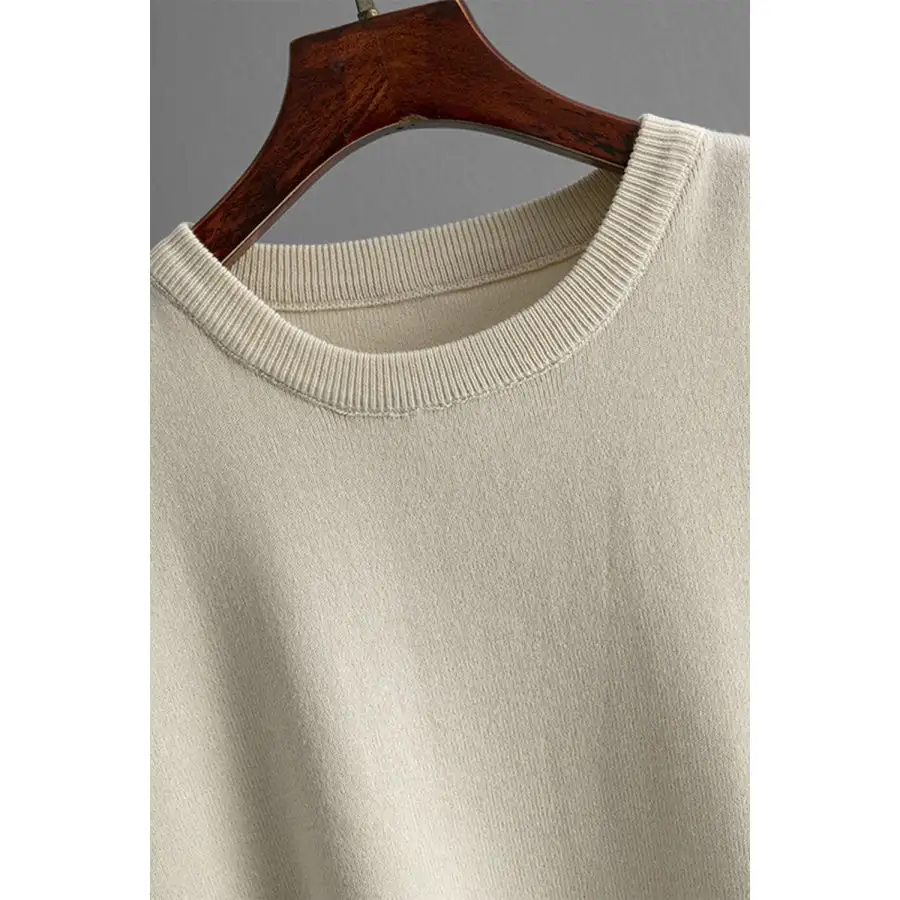 High Low Round Neck Top and Pants Sweater Set