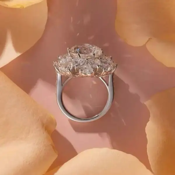 Elegant Sparkle Sterling Silver Moissanite Ring