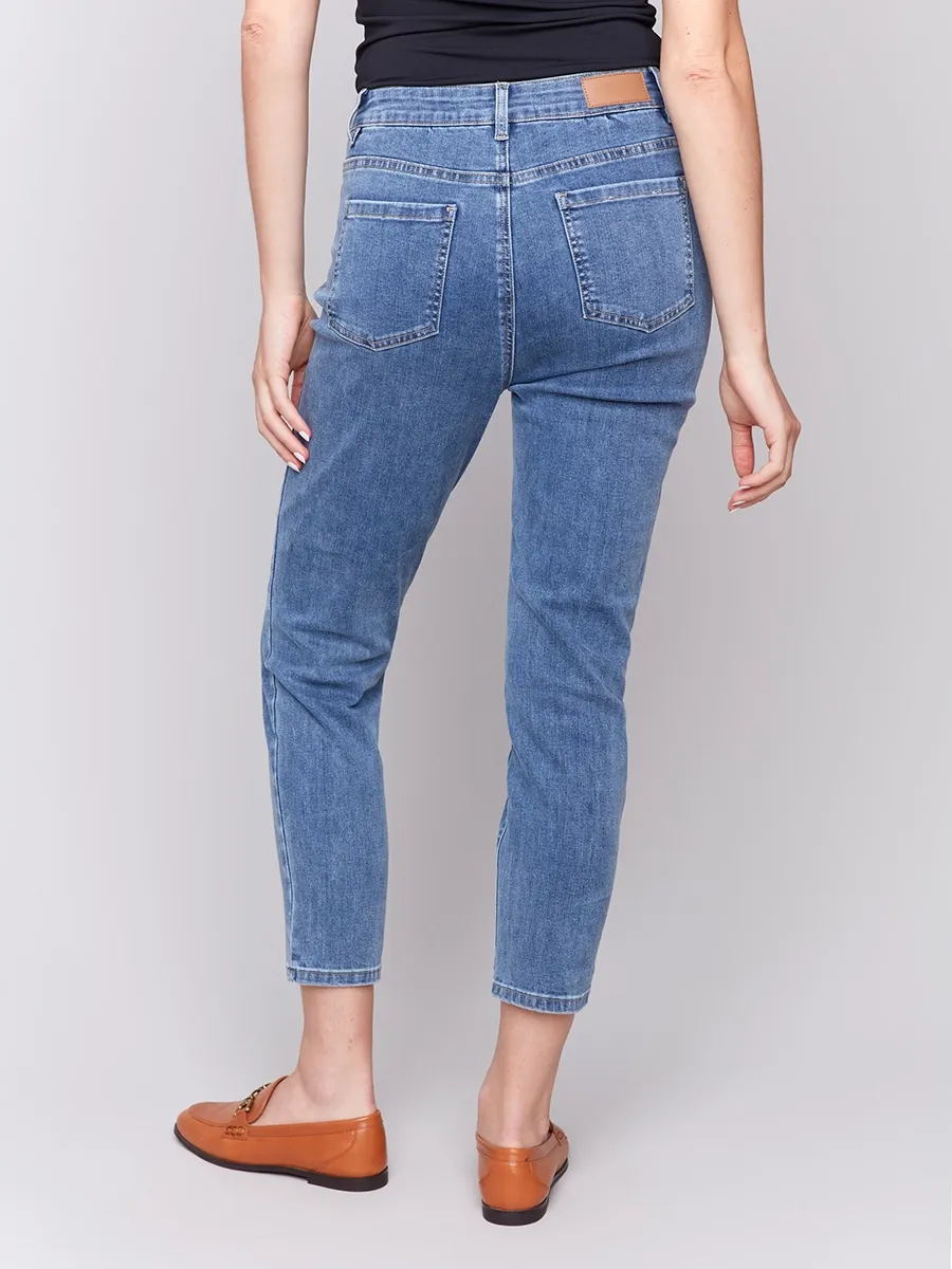 Soft Skin-Friendly Straight-Leg Slim Jeans