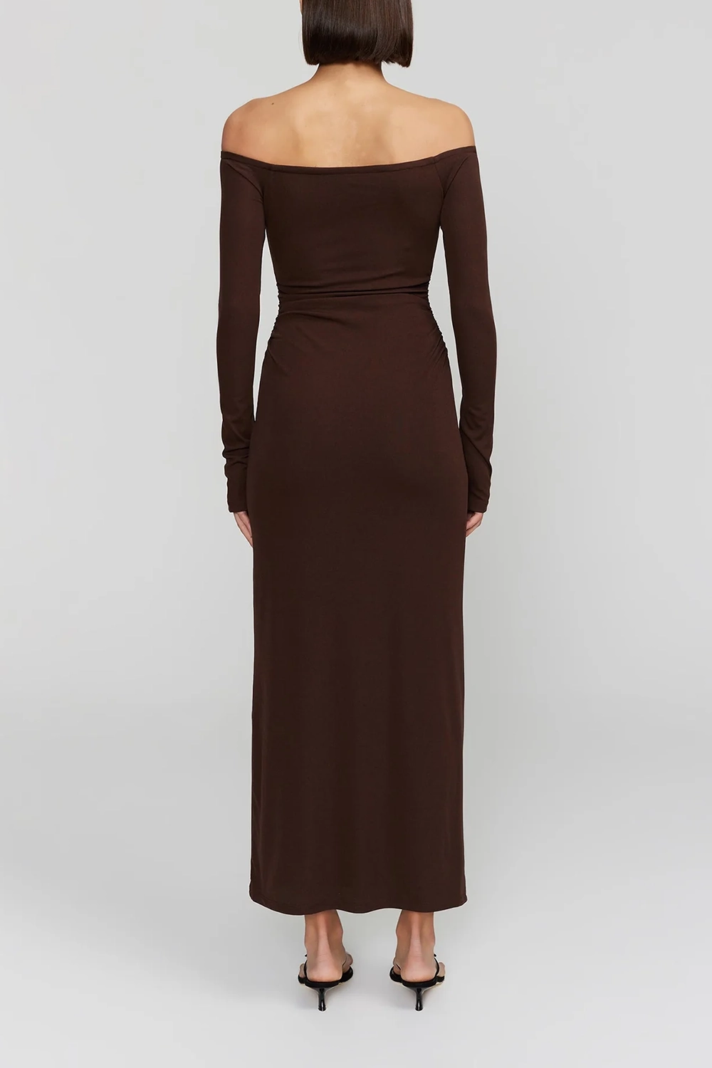 Off - Shoulder Long - Sleeve Maxi Dress