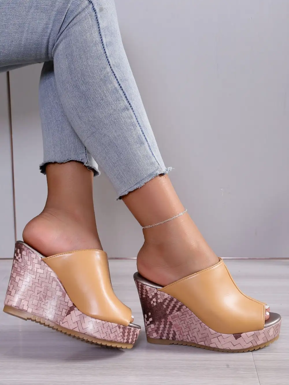 Pu Leather High Heel Sandals