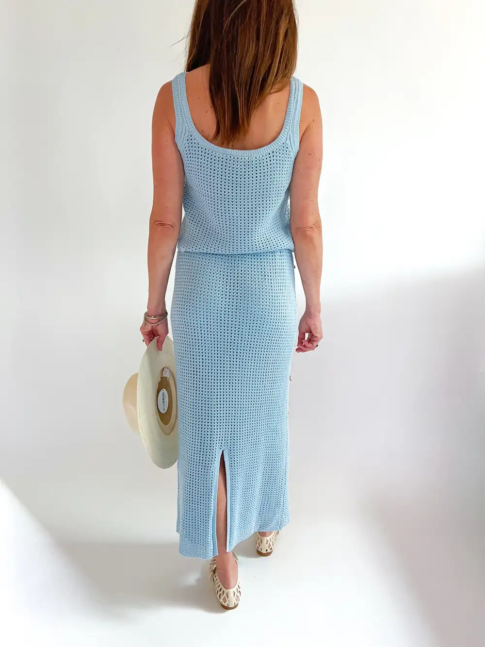 Knit Top And Skirt Set