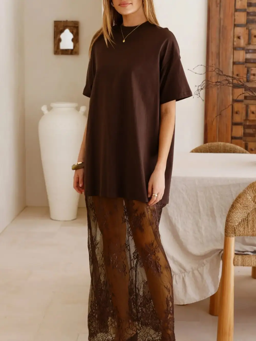 Floral Patchwork Short Sleeve Dress Casual