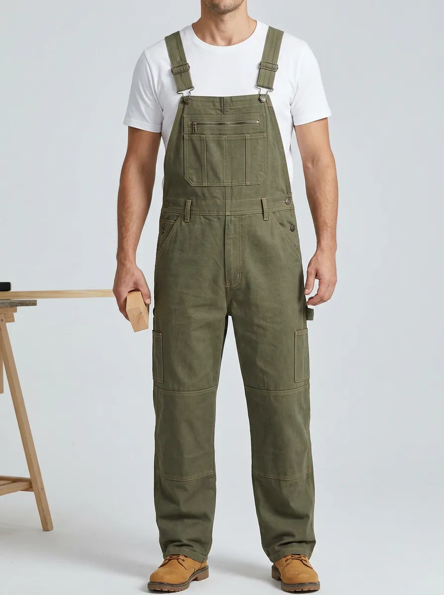 Men's Modern Multi-Pocket Bib Work Overalls