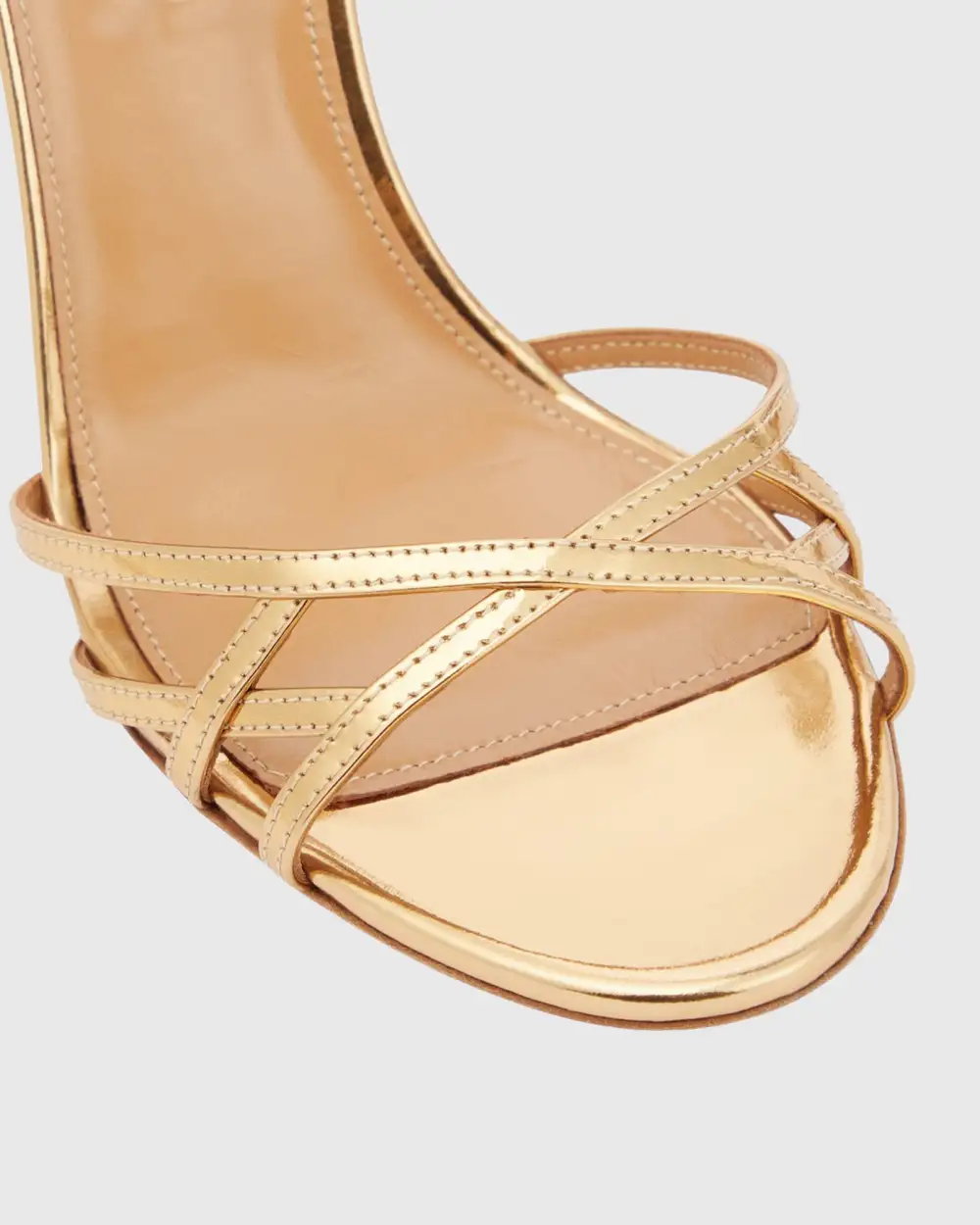 Metallic Chiasma Strap Sandals