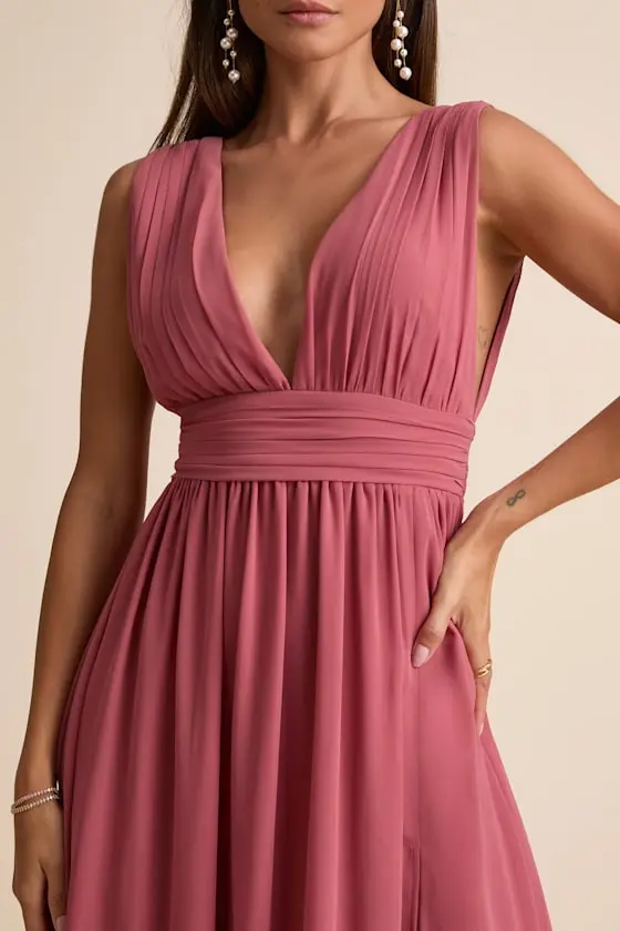 Heavenly Hues Dark Blue Floral Maxi Dress