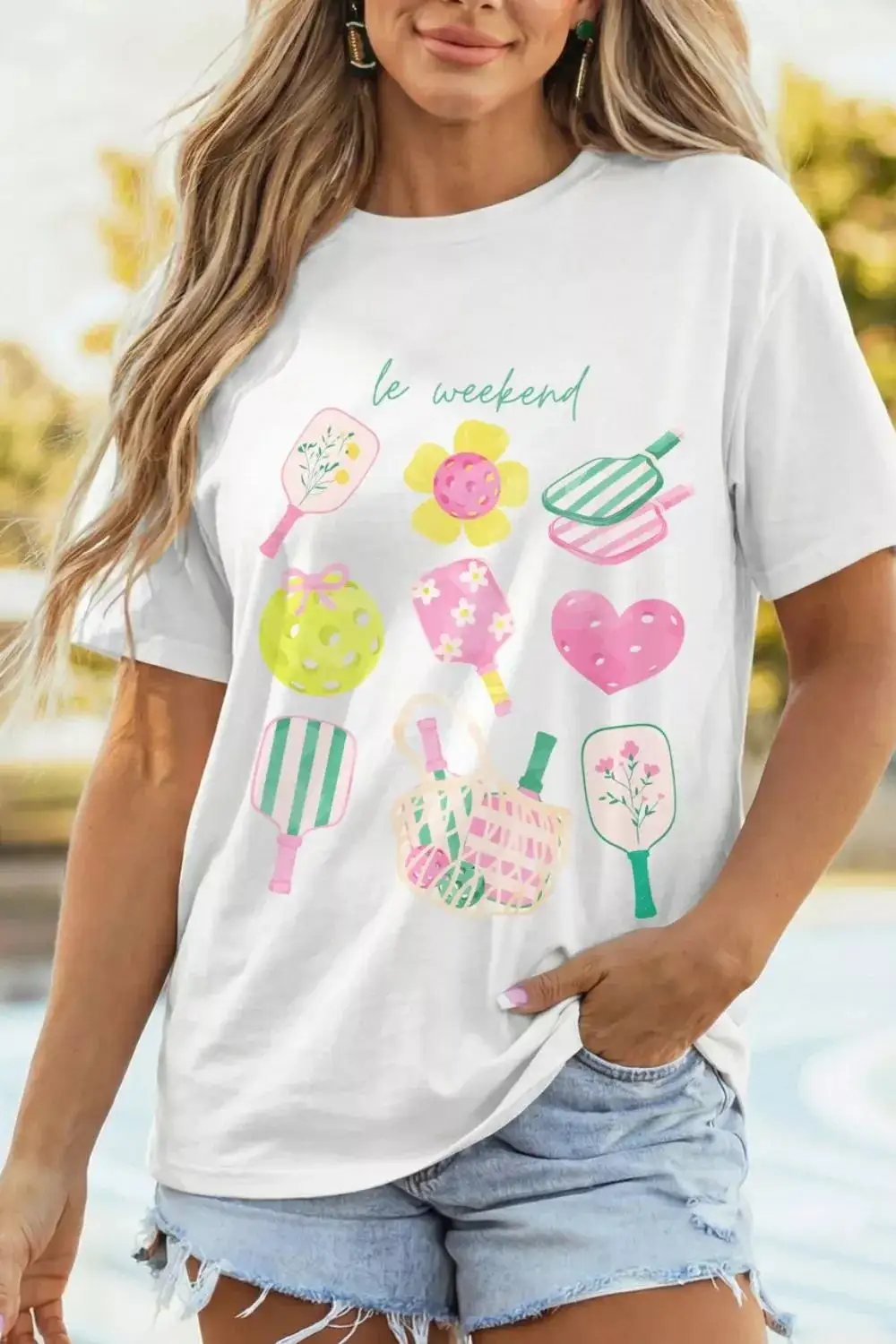 Graphic Round Neck Short Sleeve T Shirt