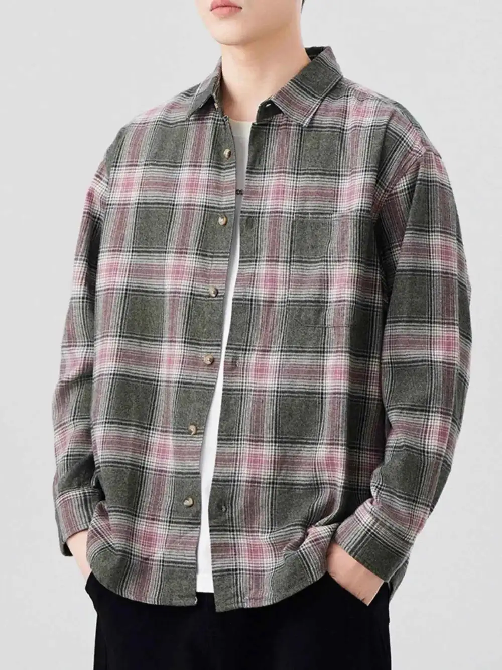 Everyday Plaid Button Up Long Sleeve Shirt