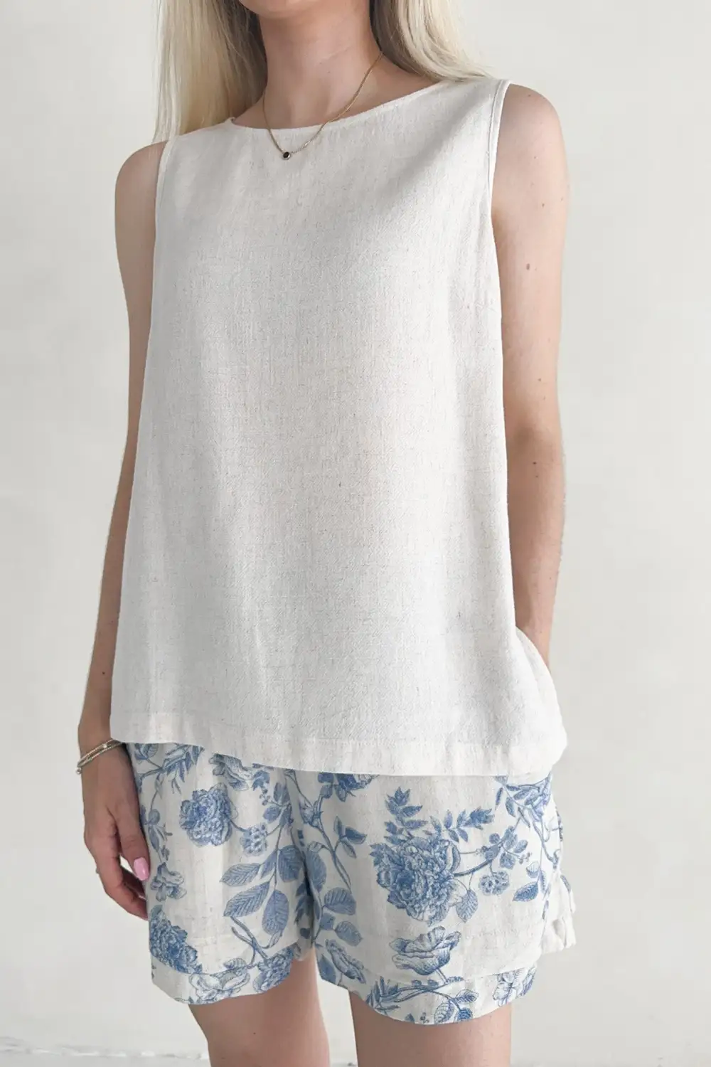 Linen Blend Relaxed Tank Top