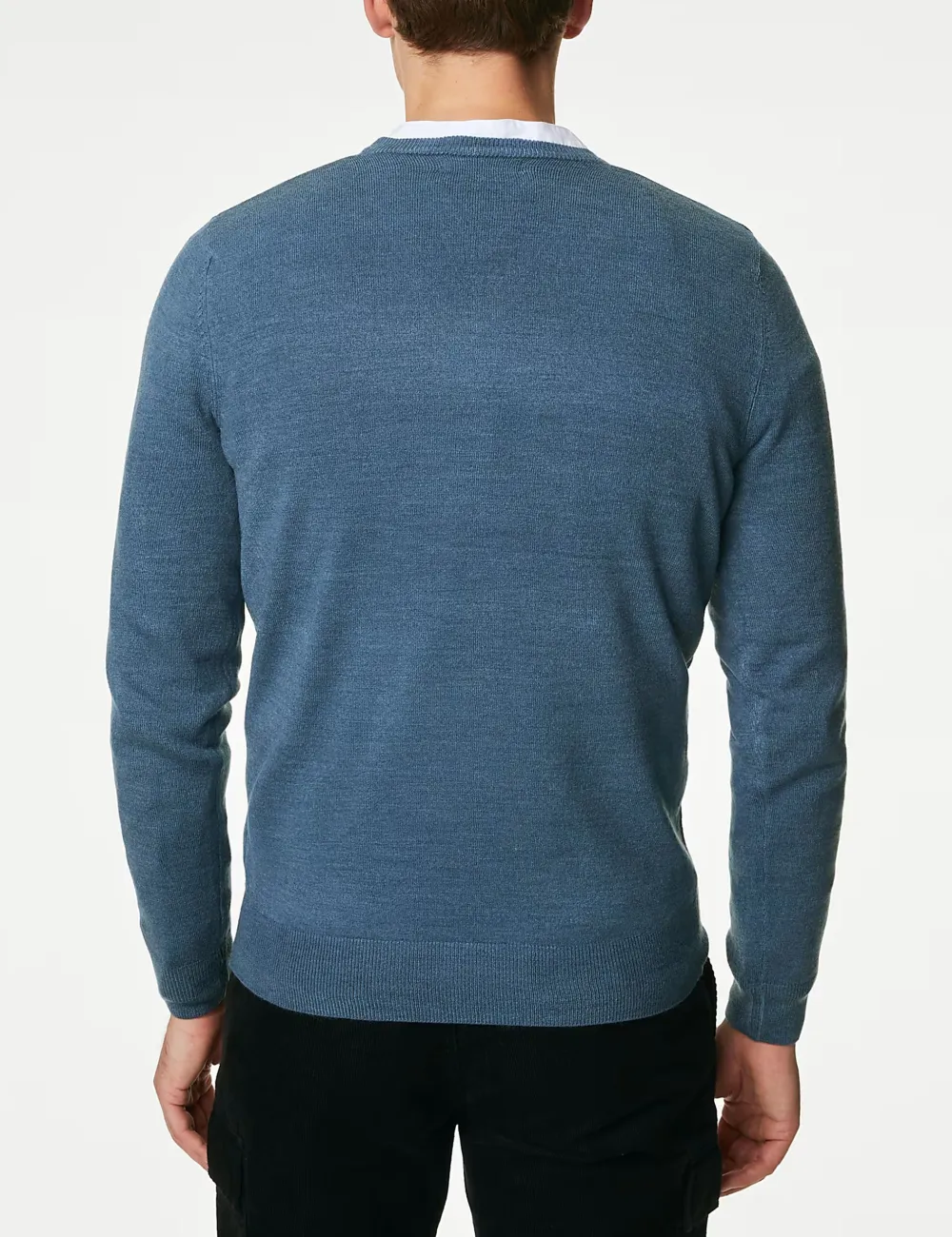 V-neck Long-Sleeved Knitted Sweater
