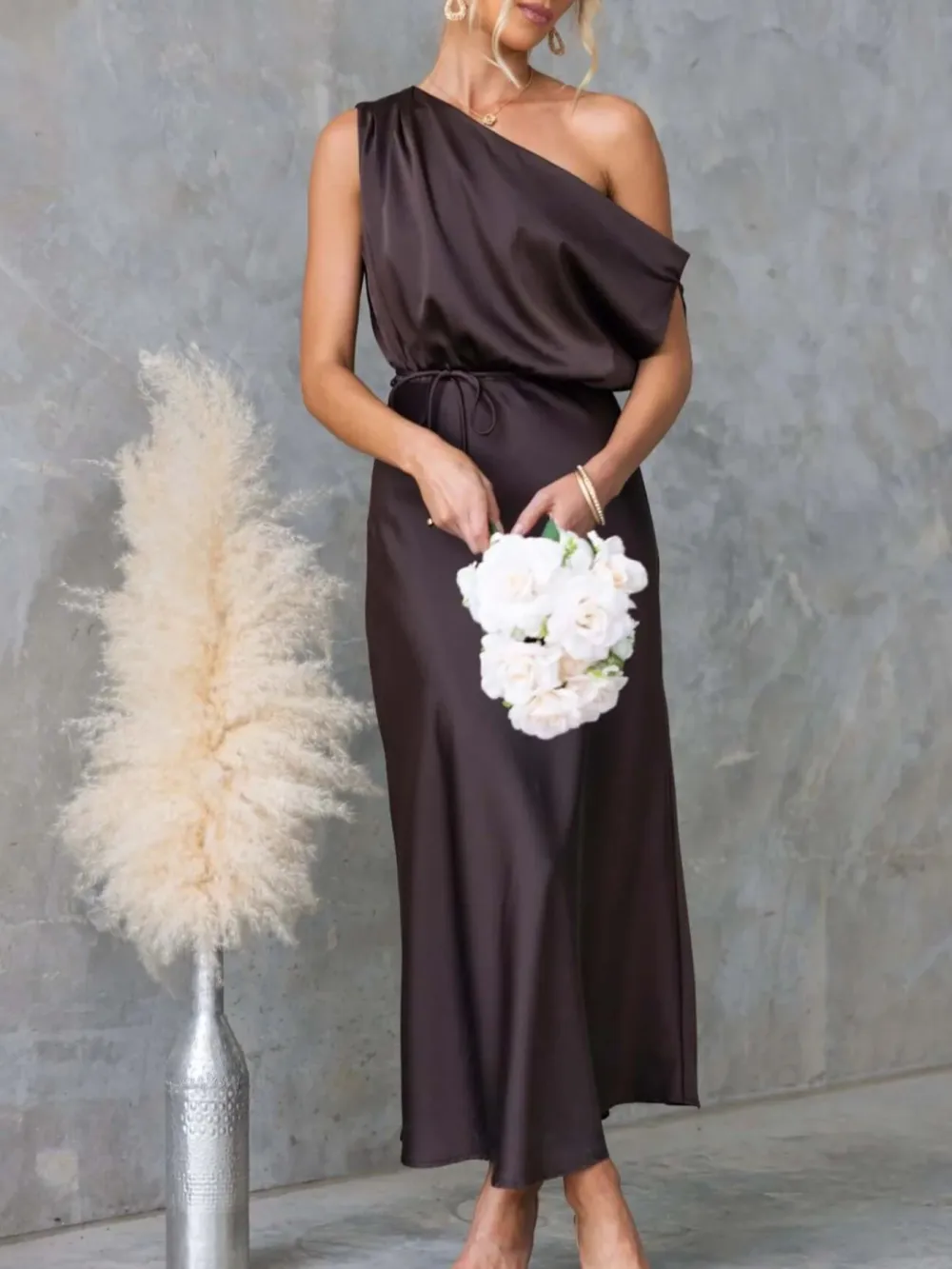 Shoulder Midi Dress
