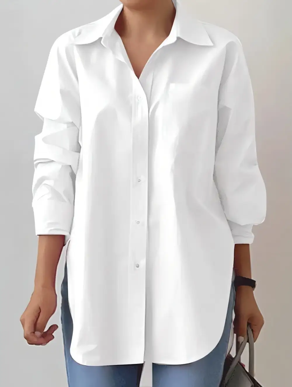 Lapel Long-Sleeved Cardigan Shirt