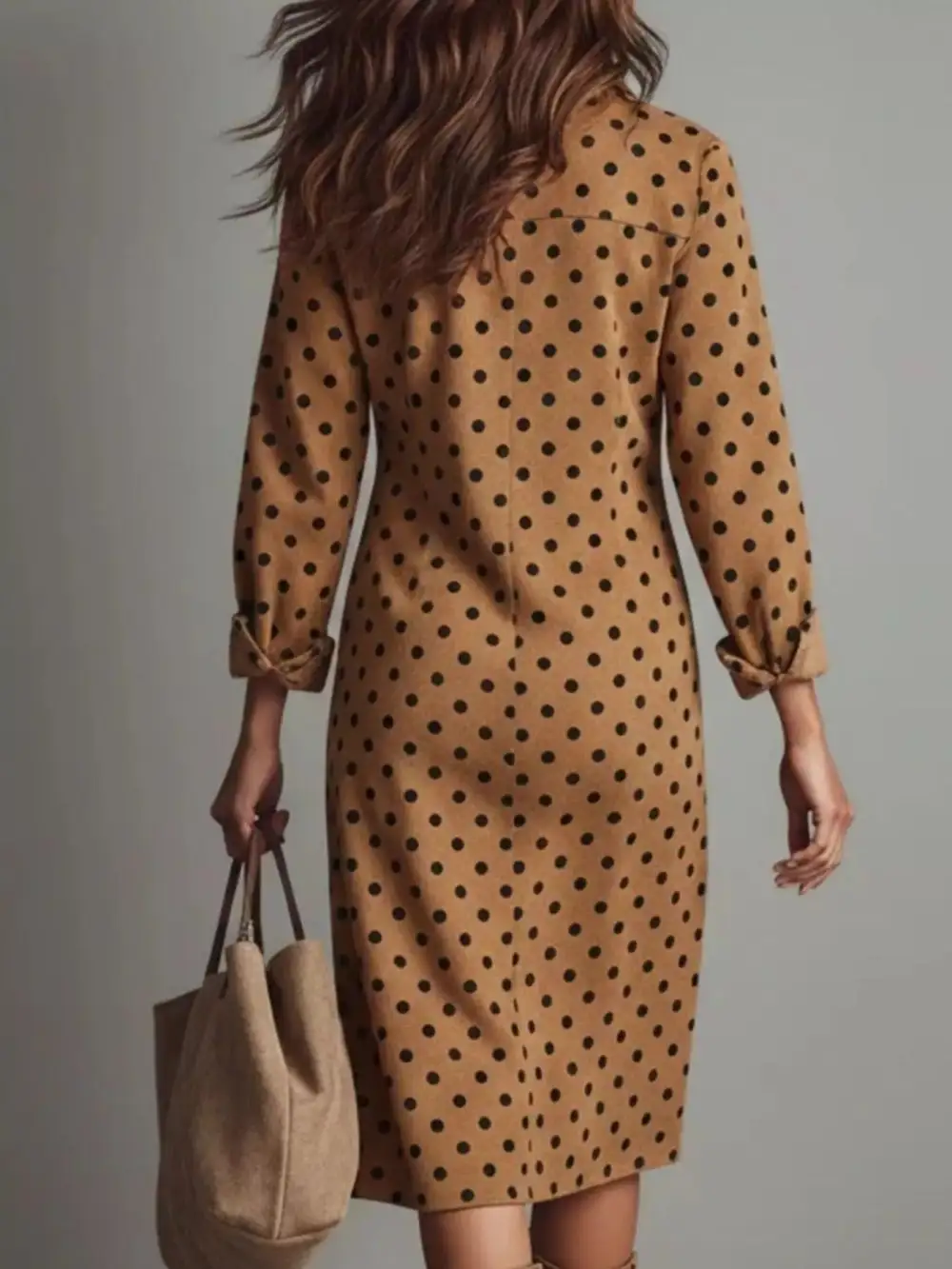 Polka Dot Button Front Midi Dress