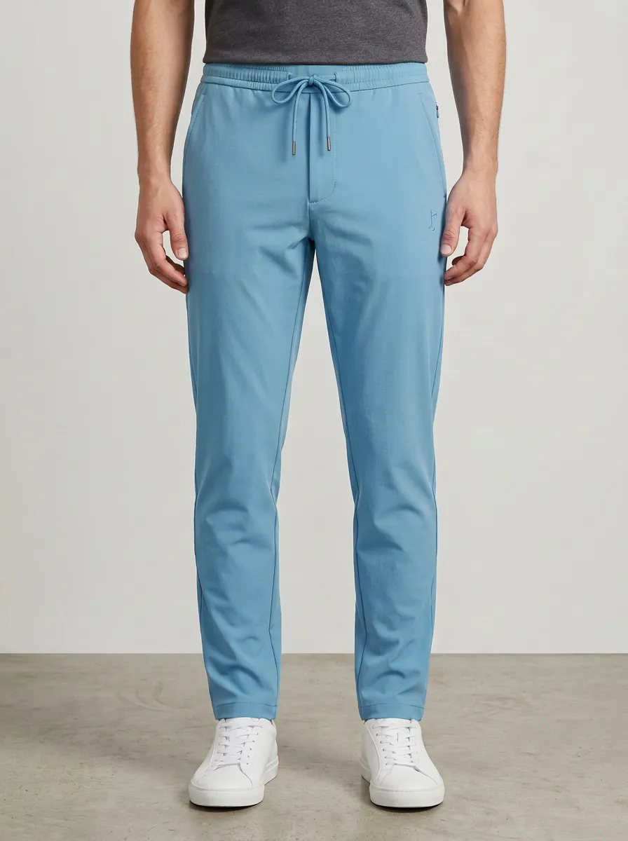 Course Flag-Motif Embroidered Golf Athletic Pants