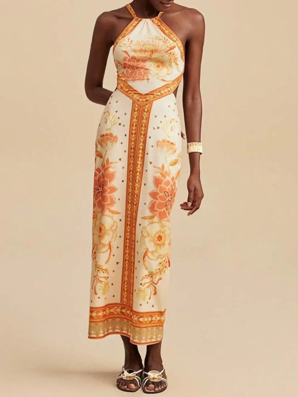 Wearable Cut Floral Printed Maxi Dress