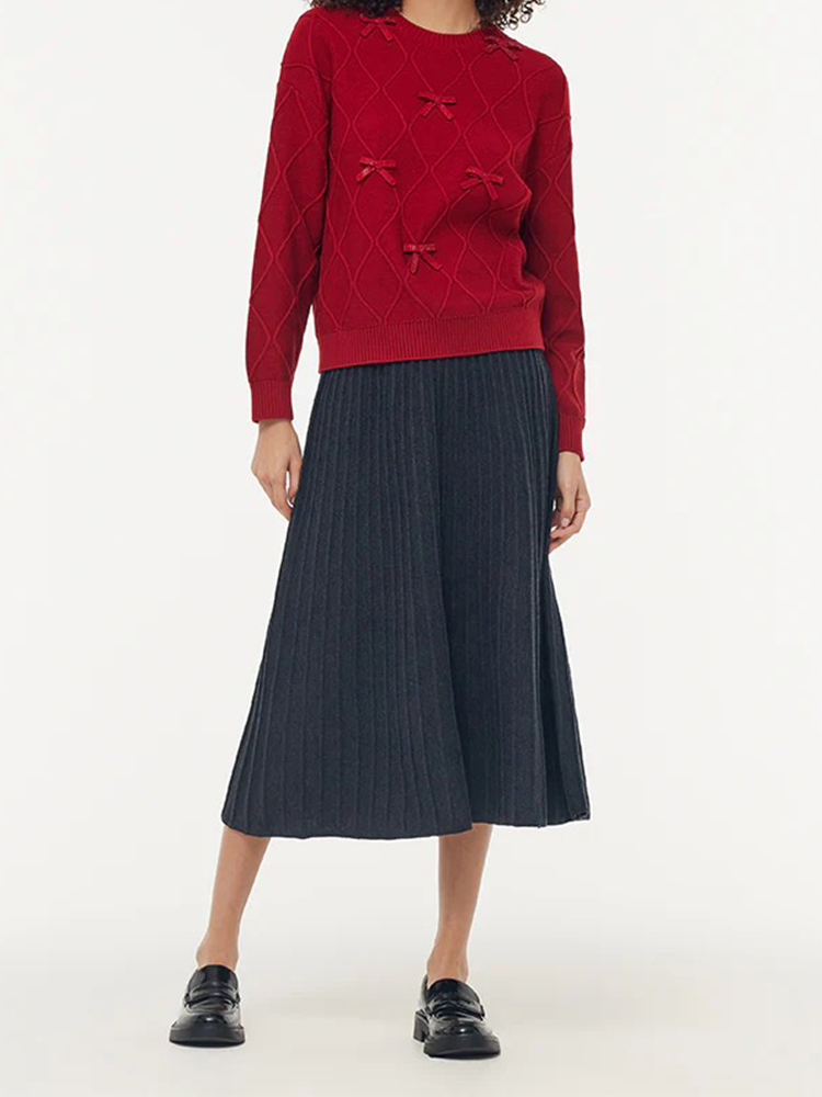 Women's Wool Blend Red Sweater