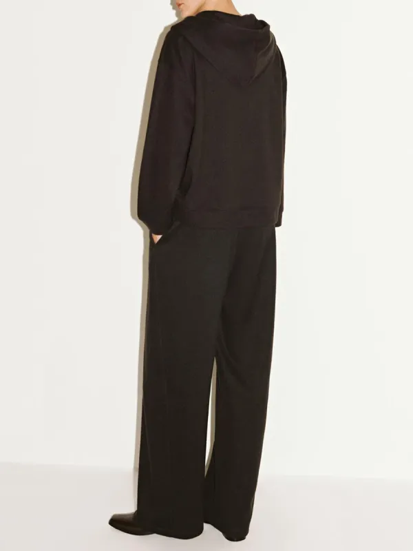 A Casual Brown V-Neck Hoodie For Ladies