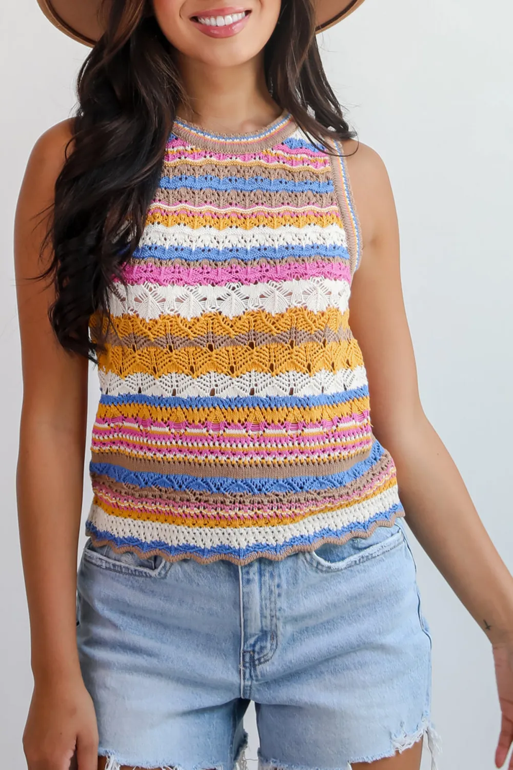 Perfect Multi Crochet Knit Tank