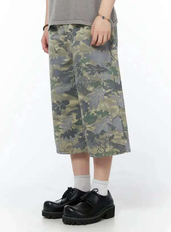 Men's Vintage Floral Denim Shorts
