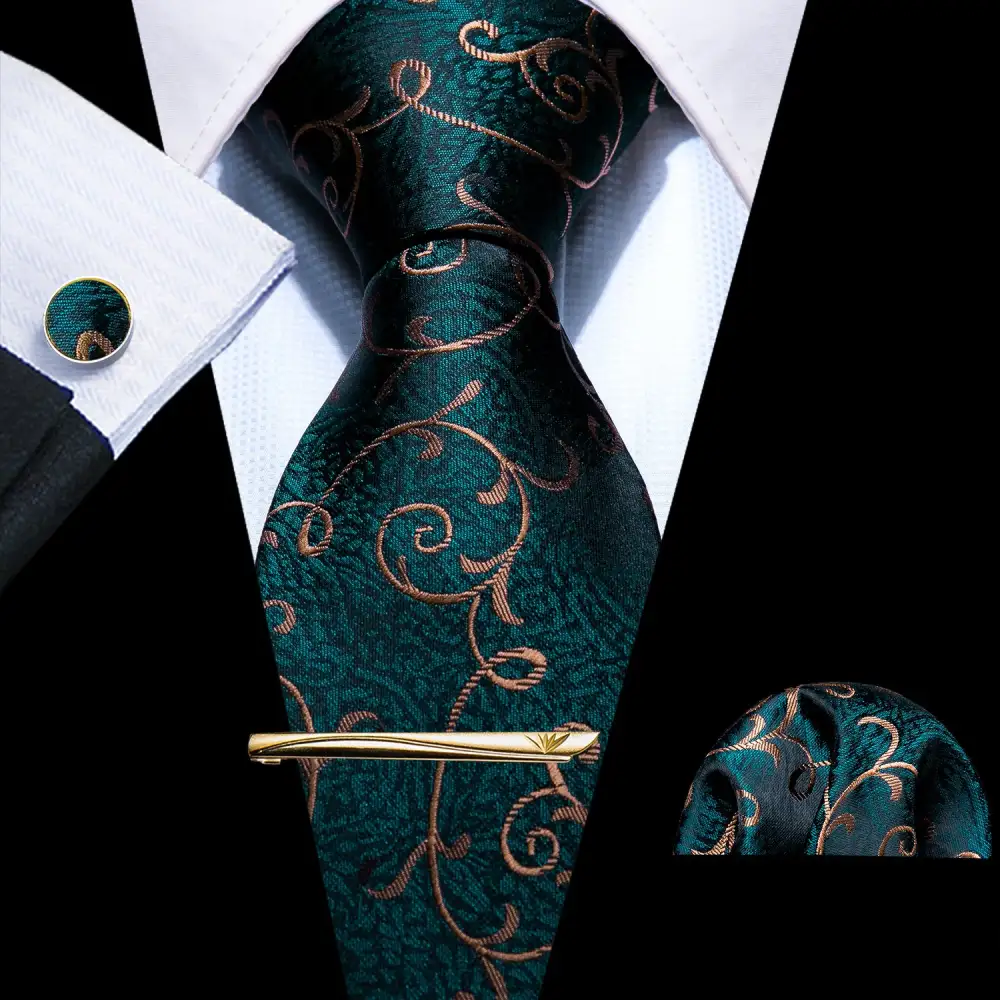 Clean Paisley Silk Necktie Set