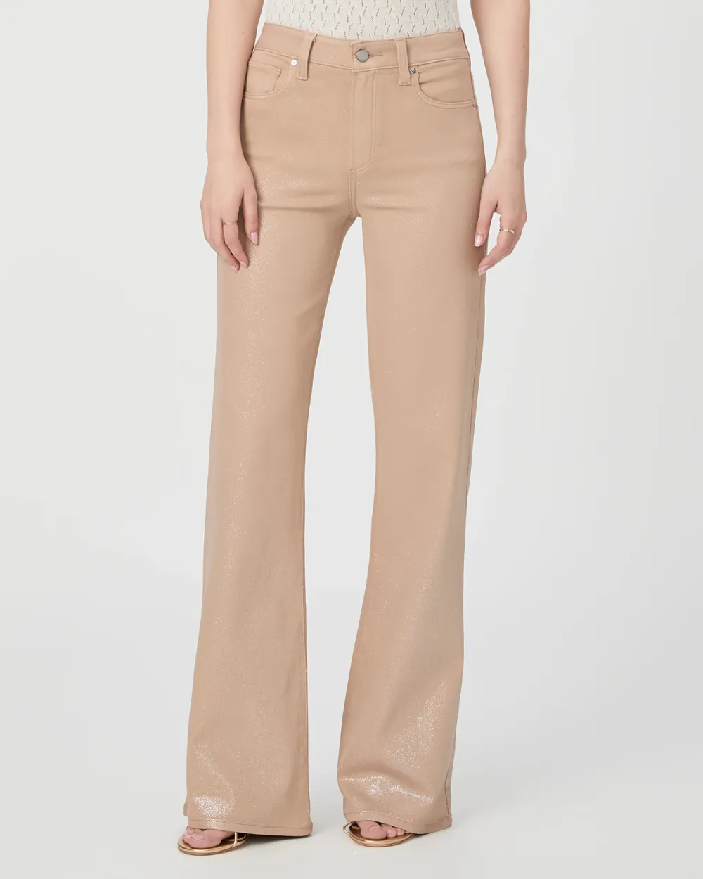 Beige Wide Leg Jeans
