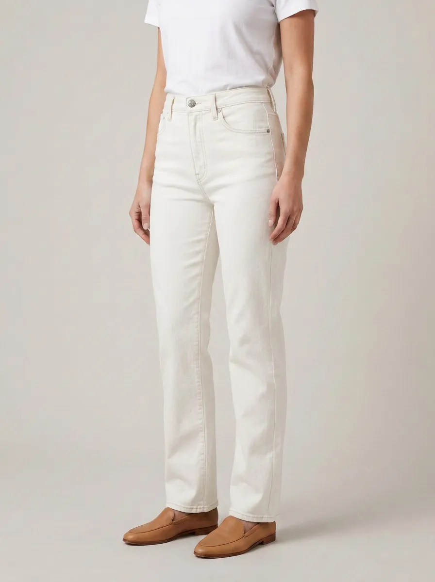 Casual-Essential High-Rise Straight-Leg Denim Jeans