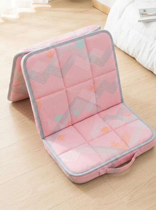 Blue Geometric Wave Coral Pattern Cooling Mat