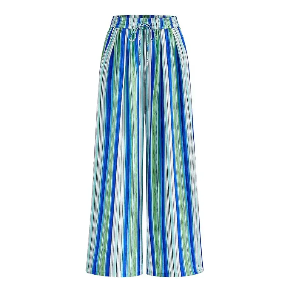 Women'S Elastic Waist Striped Lightweight Wide-Leg Pants-🔥7-Pack - All Colors Included, Only $24